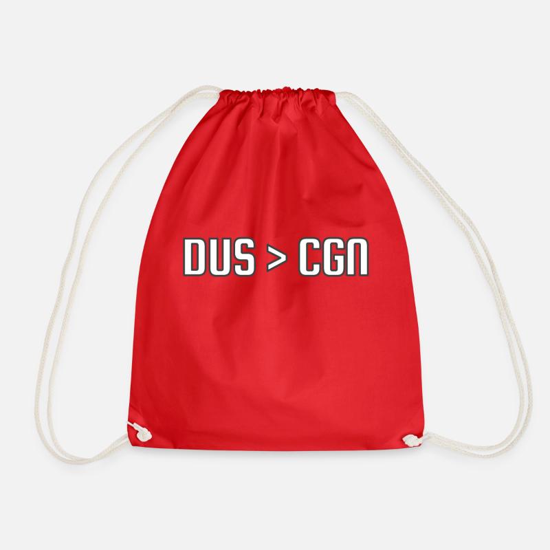 Dusseldorf > Cologne - Drawstring Bag - red