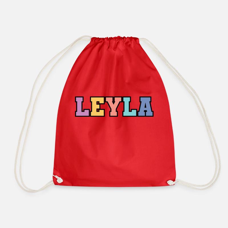 Name - Leyla - Turnbeutel - Rot