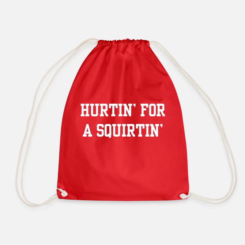 Hurtin for a Squirtin - Drawstring Bag - red