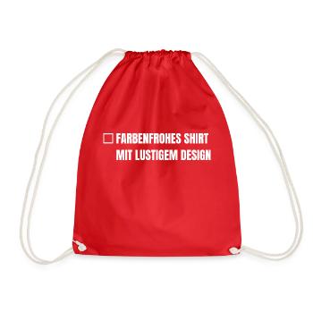 Farbenfrohes Shirt mit lustigem Design - Turnbeutel - Rot - Vorne