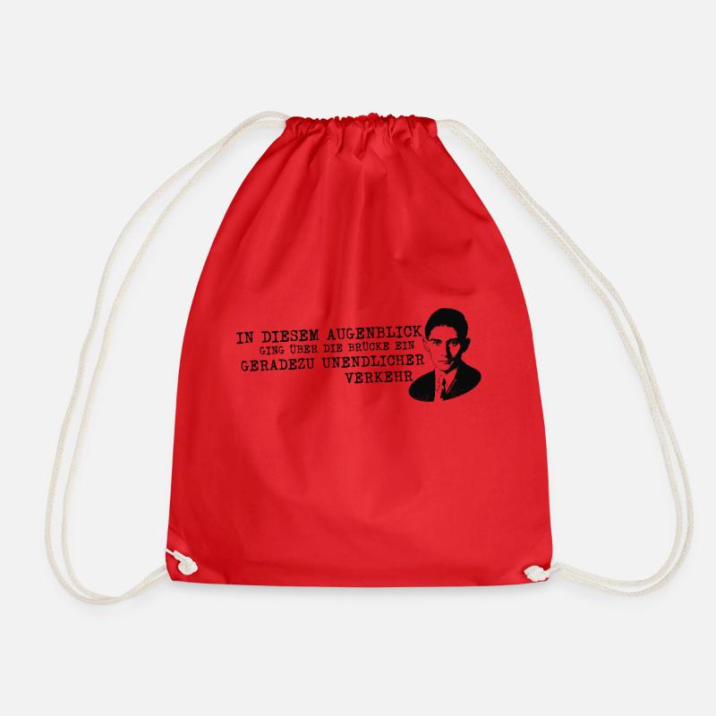 Franz Kafka quote judgment bridge - Drawstring Bag - red