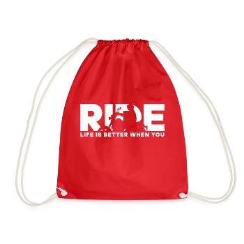 Ride - c’est mieux quand on fait du vélo - Sac de sport léger - rouge - Devant