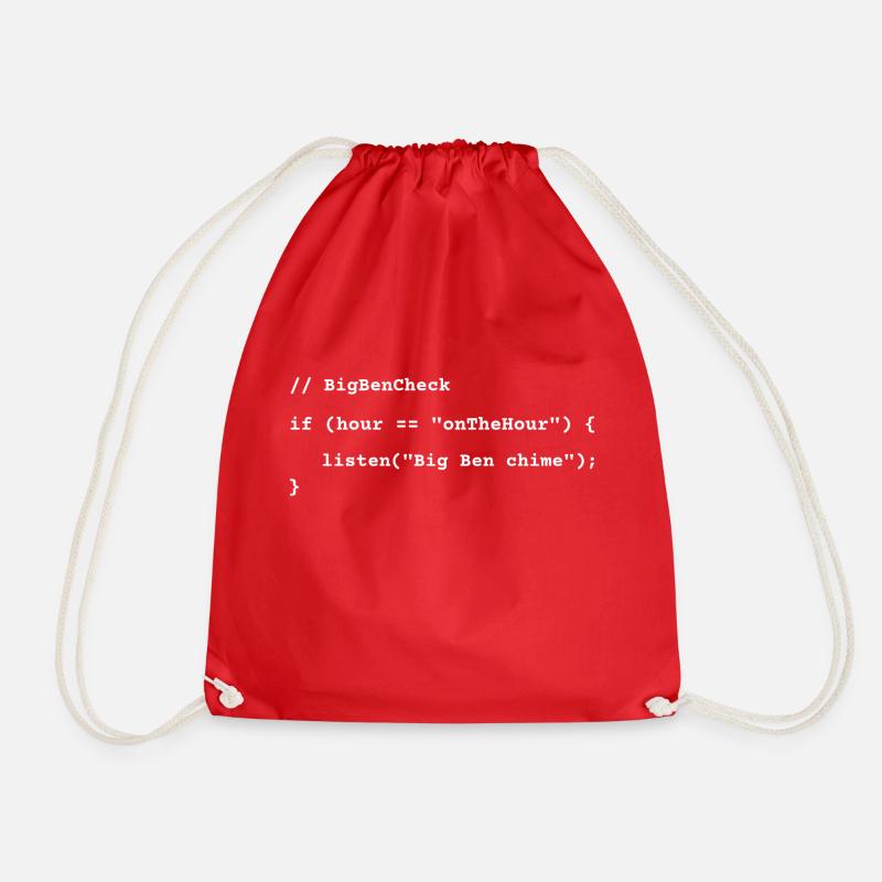 Funny London Codes A Programmer Take on City Life - Drawstring Bag - red