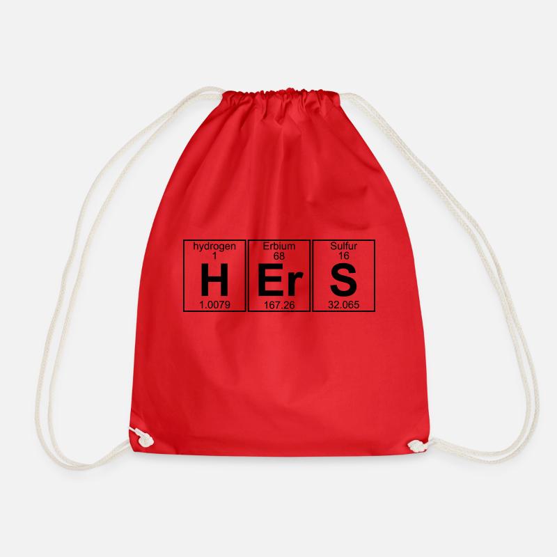 H-Er-S (hers) - Full - Drawstring Bag - red