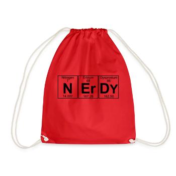 N-Er-Dy (nerdy) - Full - Turnbeutel - Rot - Vorne