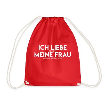 Bier - Liebe meine Frau - Turnbeutel - Rot - Vorne