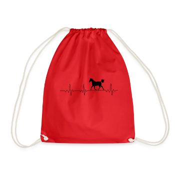 Heartbeat Horse Herzschlag Pferd - Drawstring Bag - red - Front