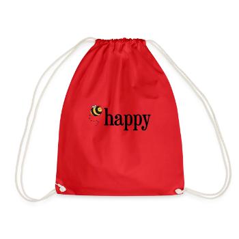 Bee Happy! - Turnbeutel - Rot - Vorne