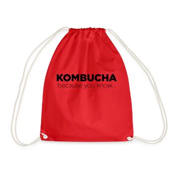 KOMBUCHA - because you know... - Drawstring Bag - red - Front