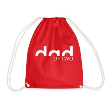 DAD of two - PAPA - Drawstring Bag - red - Front