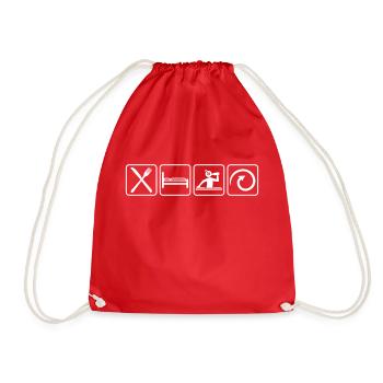 Eat Sleep Rave Repeat Food Sleep Raven Saying - Drawstring Bag - red - Front