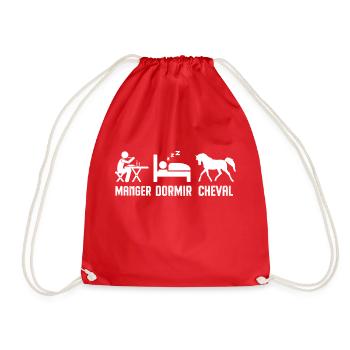 Manger dormir faire du cheval - Sac de sport léger - rouge - Devant
