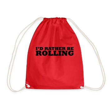 I'd rather be rolling - Drawstring Bag - red - Front
