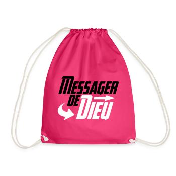 Messenger of God - Drawstring Bag - fuchsia - Front