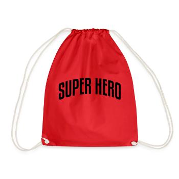super hero stylish arched text logo copy - Drawstring Bag - red - Front