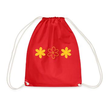 flower - Drawstring Bag - red - Front