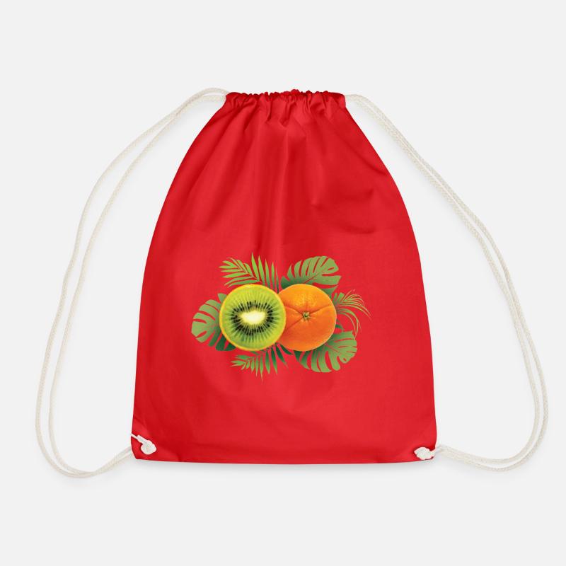 orange Kiwi-Shirt - Turnbeutel - Rot