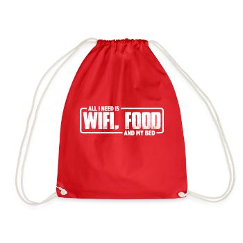 Tout ce dont j’ai besoin, c’est du wifi, de la nourriture et de mon lit 7 - Sac de sport léger - rouge - Devant