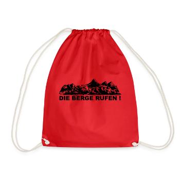The mountains are calling - (4) - Drawstring Bag - red - Front