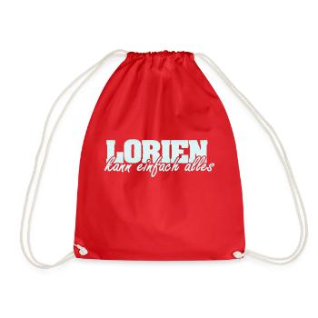 Motto Spruch Frau Vorname Lorien - Turnbeutel - Rot - Vorne