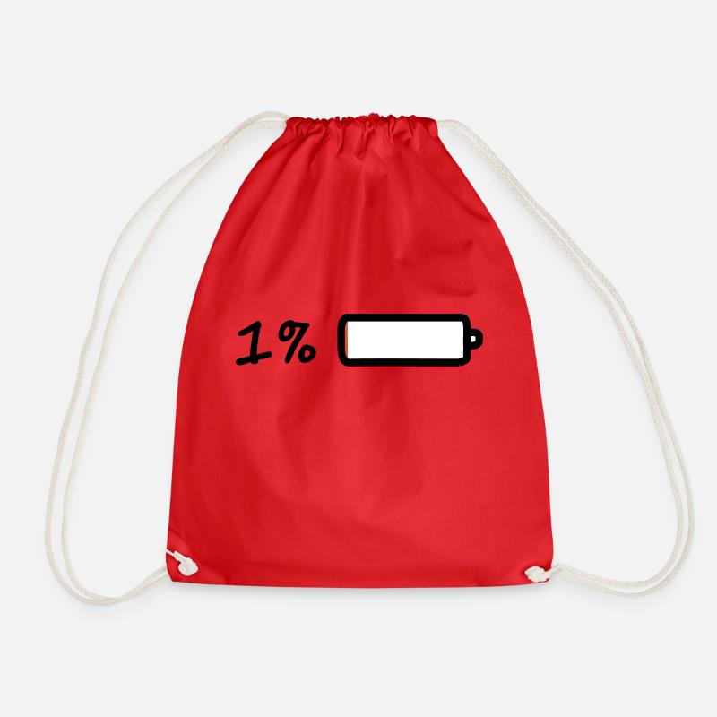 1% battery - Drawstring Bag - red