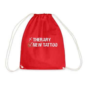 Therapy New Tattoo Inked Skin Illustration Body - Drawstring Bag - red - Front