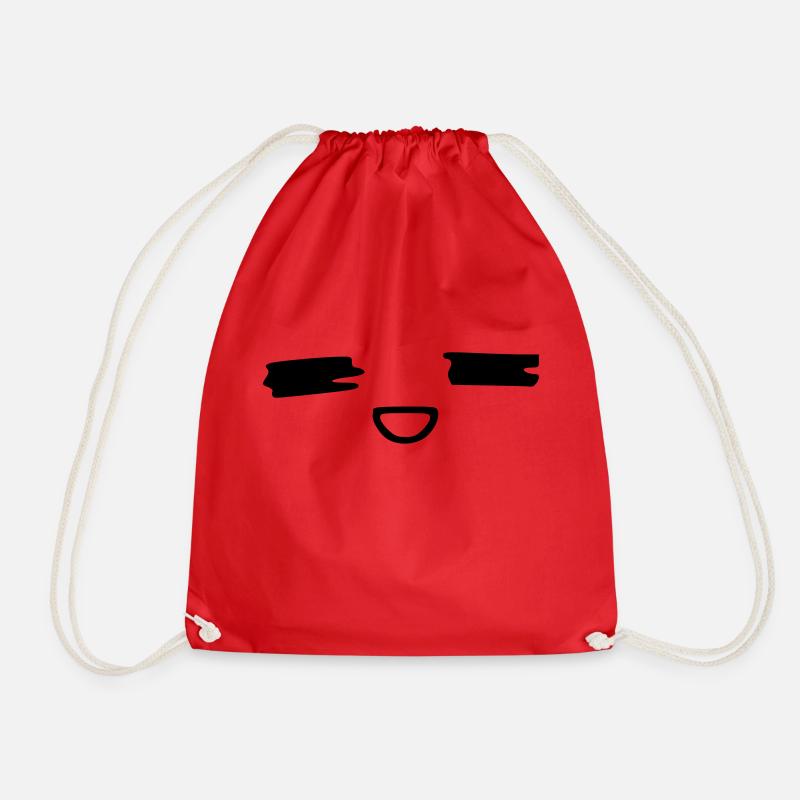 kawaii_face_16 - Turnbeutel - Rot