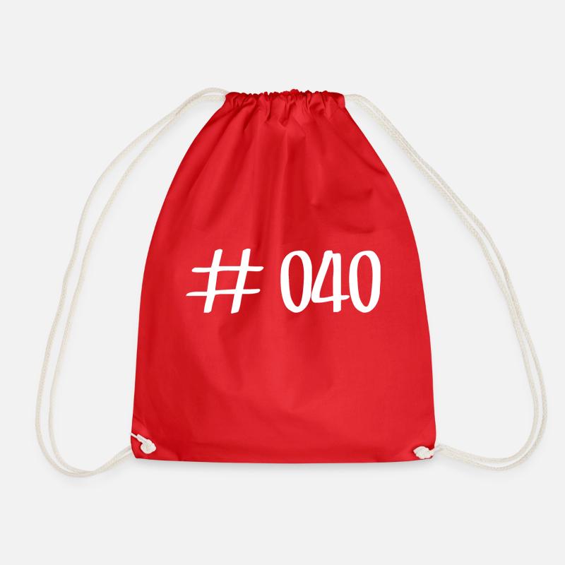#040 - 040 - Area code Hamburg - Elbe - Alster - Drawstring Bag - red