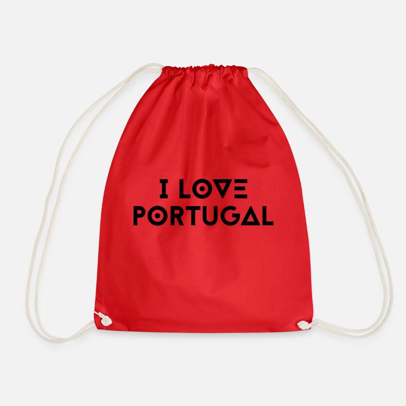 I LOVE PORTUGAL - Drawstring Bag - red