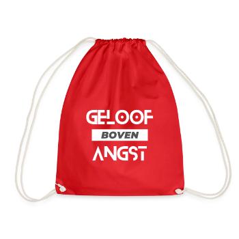 Faith over fear - Drawstring Bag - red - Front
