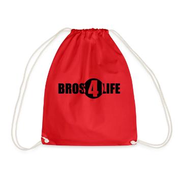 Bros 4 Life Logo Design - Drawstring Bag - red - Front