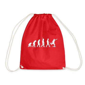Evolution Of Man - Funny Soccer Lover Gift - Drawstring Bag - red - Front