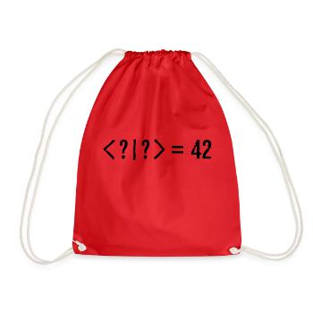 Beste Quantum Joke Ever: Bra-Ket = 42 (Grunge) - Turnbeutel - Rot - Vorne