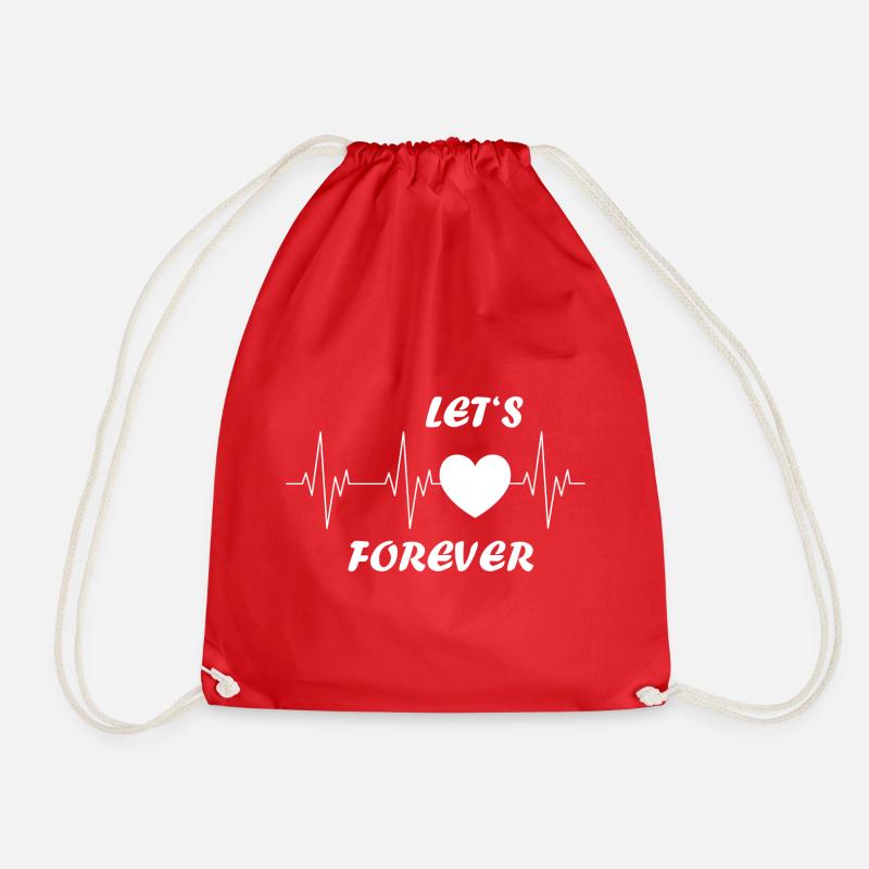 lets forever let's be together forever - Drawstring Bag - red