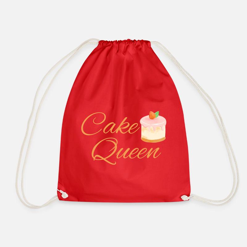 Cake Queen - Drawstring Bag - red