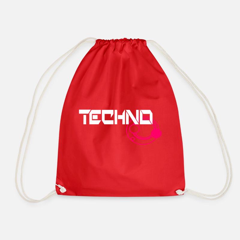 Techno Music Musik Patch Design - Turnbeutel - Rot
