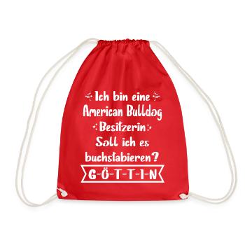 American Bulldog Tshirt - American Bulldog Hund - Turnbeutel - Rot - Vorne