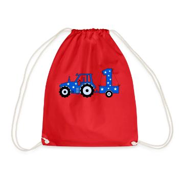 Tracteur 1er anniversaire - Sac de sport léger - rouge - Devant