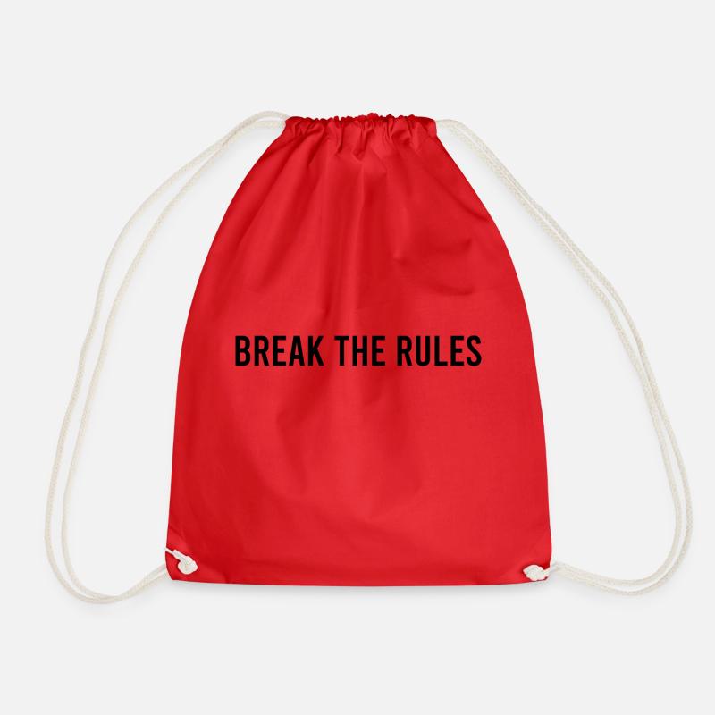 BREAK THE RULES - Drawstring Bag - red