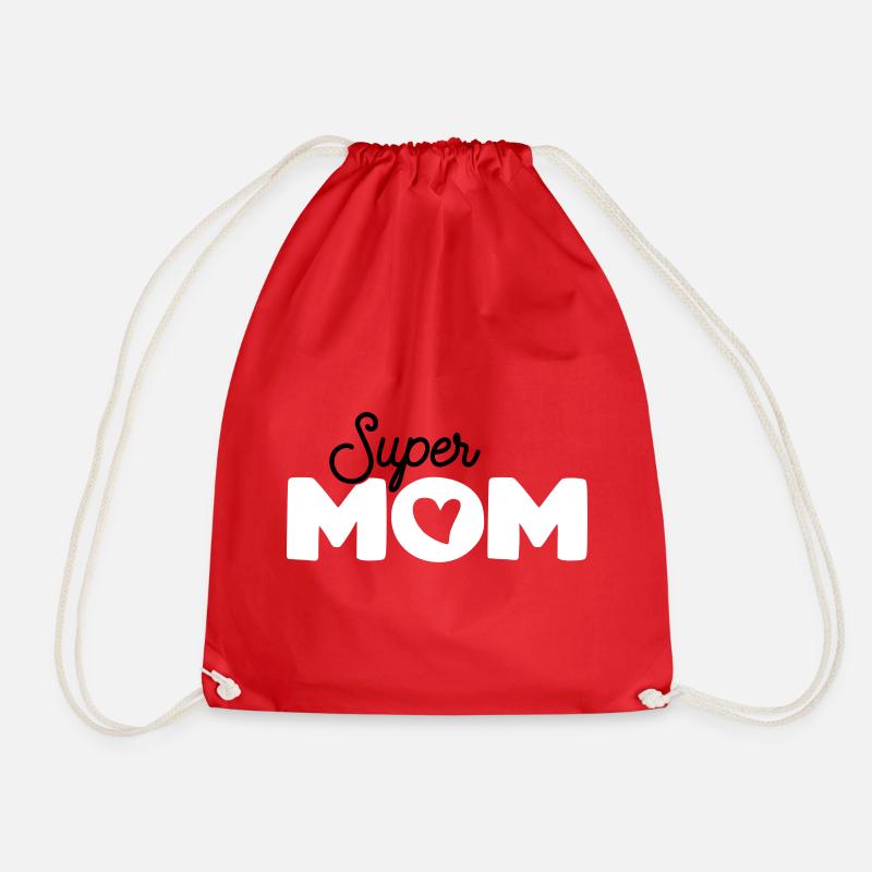 Super mom. - Drawstring Bag - red
