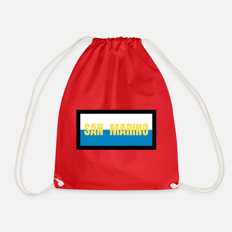 San Marino Flag Colors - Drawstring Bag - red