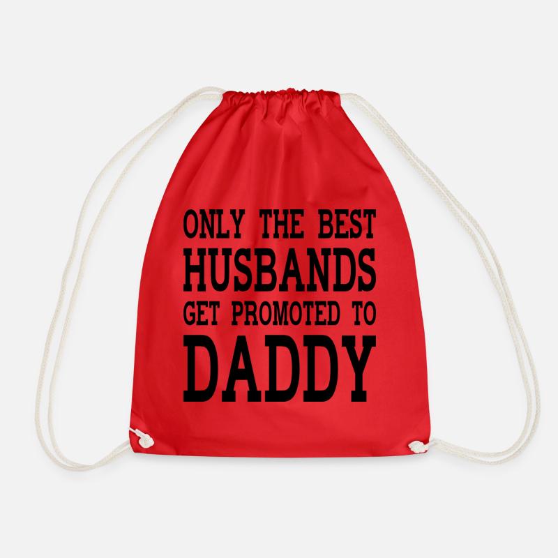 Only the best husband can become a father - Drawstring Bag - red