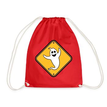danger caution warning note danger shield vorsi - Drawstring Bag - red - Front