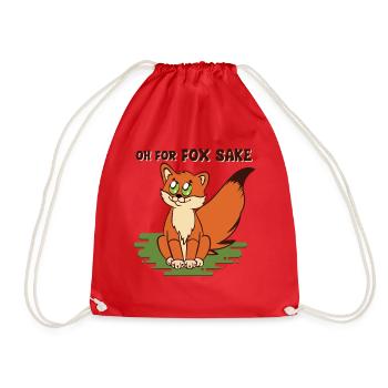 Oh for fox Sake Fuchs hebt mit großem Schwanz - Turnbeutel - Rot - Vorne