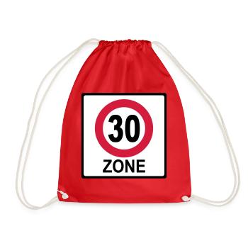 Zone 30 birthday - Drawstring Bag - red - Front