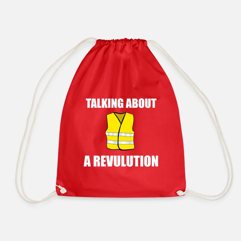 Talking about a Revulution Yellow Vests - Drawstring Bag - red