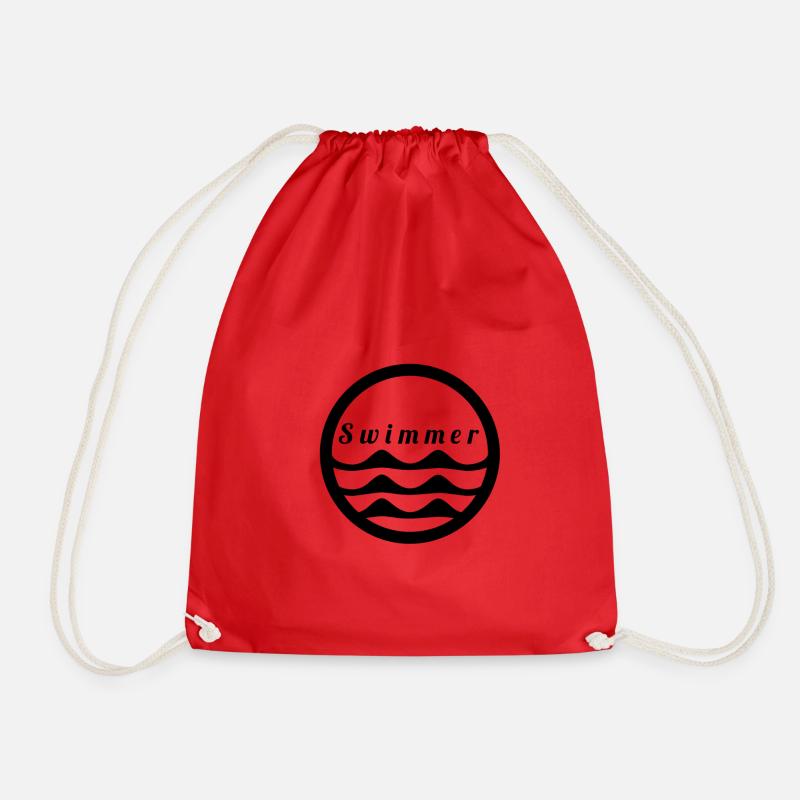 Swimmer - Drawstring Bag - red