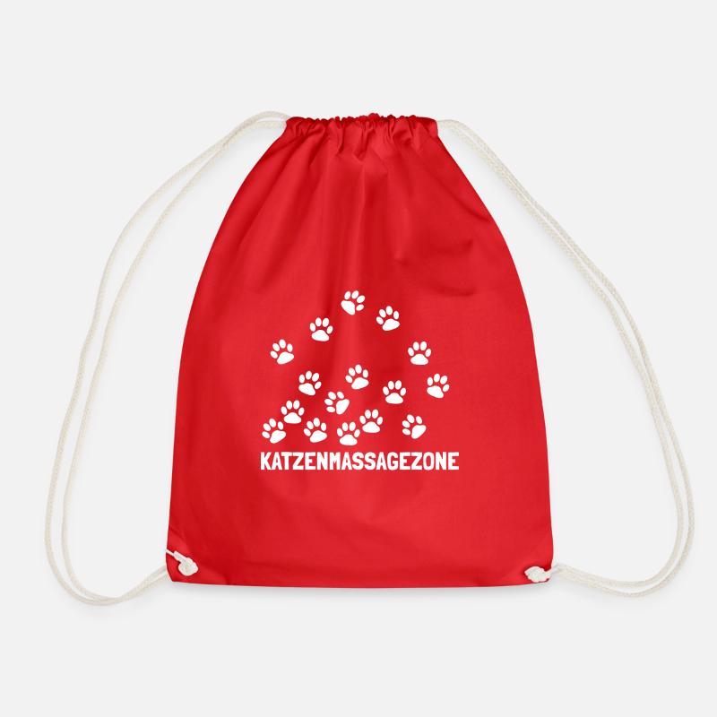 Katzenmassagezone - Katzen Geschenk - Turnbeutel - Rot