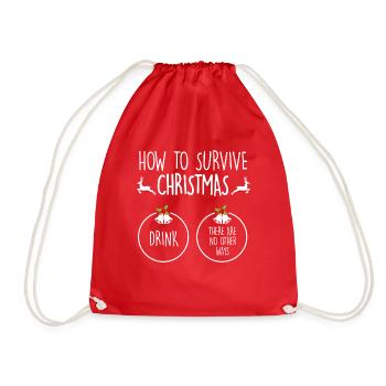 drôle cadeau de Noël Survivor Noël potable - Sac de sport léger - rouge - Devant