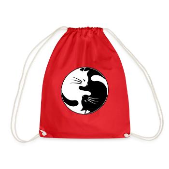Yin yang chat - Sac de sport léger - rouge - Devant